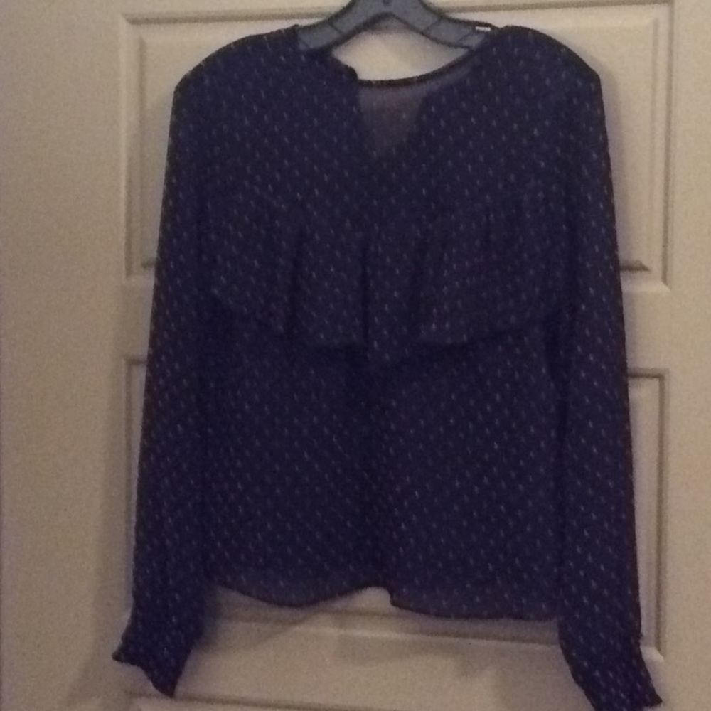 Blue & pink ruffle shirt! Looks better in person!